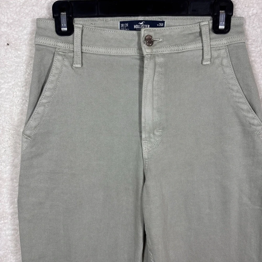 Hollister Dad Jeans Womens 26 Sage Green Excellent Ultra High Rise‎ Carpenter